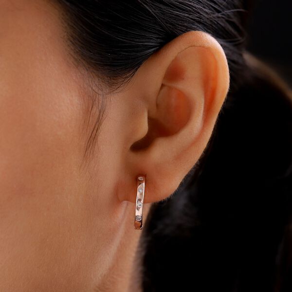 Diamant-Creolen in Silber image number 3