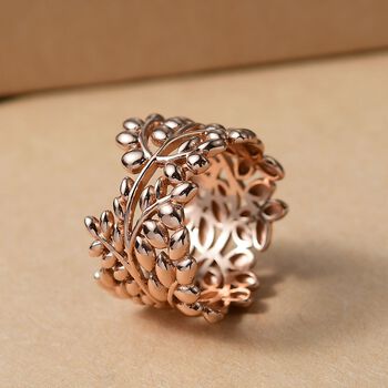 Blatt Bandring im Designer-Stil in Ros&eacute;goldton