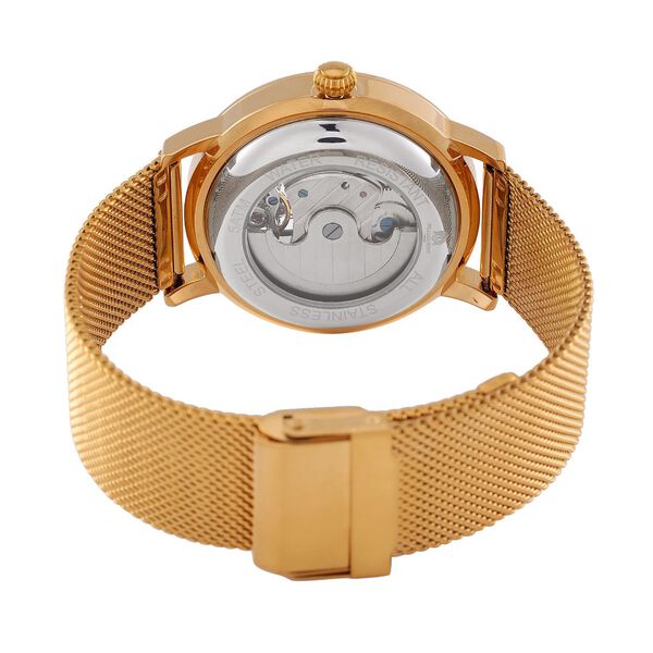 William Hunt Automatik-Uhr - IP-schwarzbeschichtetes Edelstahlgeh&auml;use, gr&uuml;nes Multifunktionszifferblatt mit gew&ouml;lbtem Glas, Edelstahl-Mesh-Armband, Glasboden, 5 ATM wasserdicht, Reiner Edelstahl image number 6