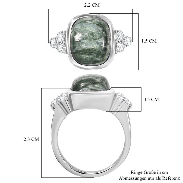 Sibirischer Seraphinite und Zirkon Ring - 5,61 ct. image number 6