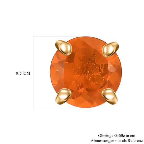 D'Joy AA Salamanca Feueropal Ohrringe 925 Silber 750 Gelbgold Vermeil ca. 0.72 ct image number 6