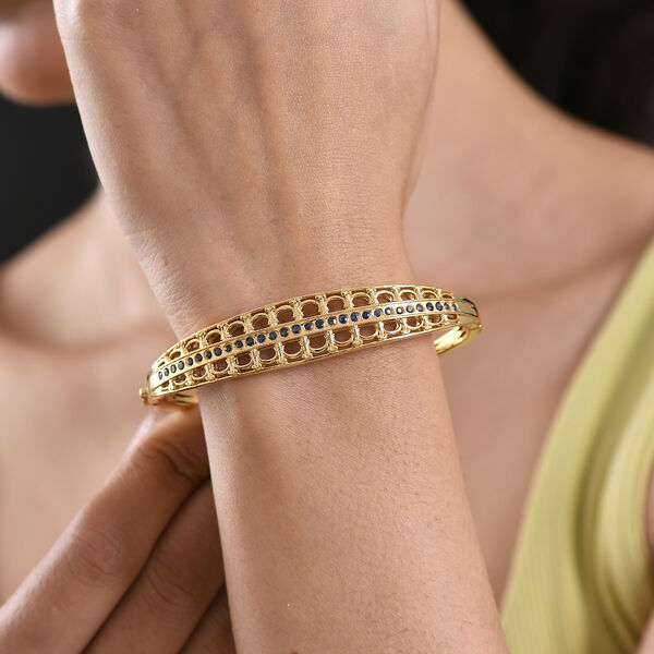 GP Royal Art D&eacute;co Kollektion- Kanchanaburi blauer Saphir Ring und halbe Creolen image number 19