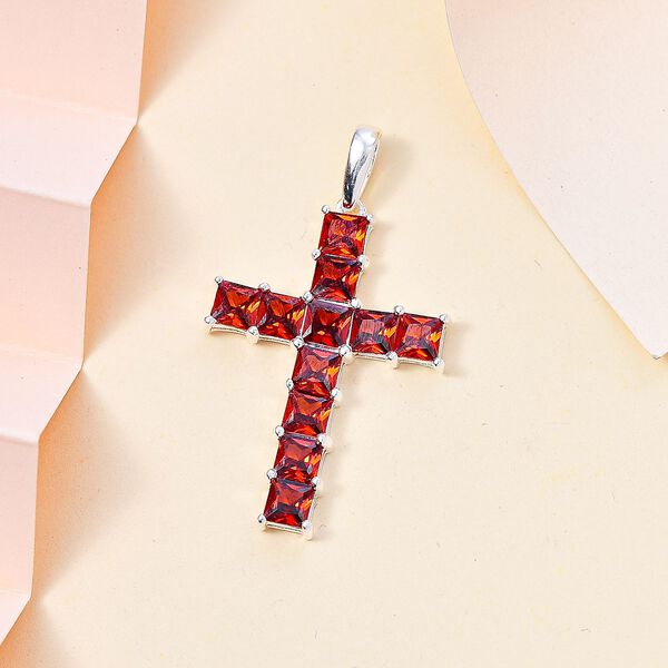 Granat Zirkonia Anhänger 925 Silber image number 2