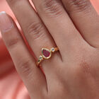 Fissure gefüllt Rubin und Zirkon Ring 925 Silber vergoldet (Größe 18.00) ca. 1,24 ct image number 2