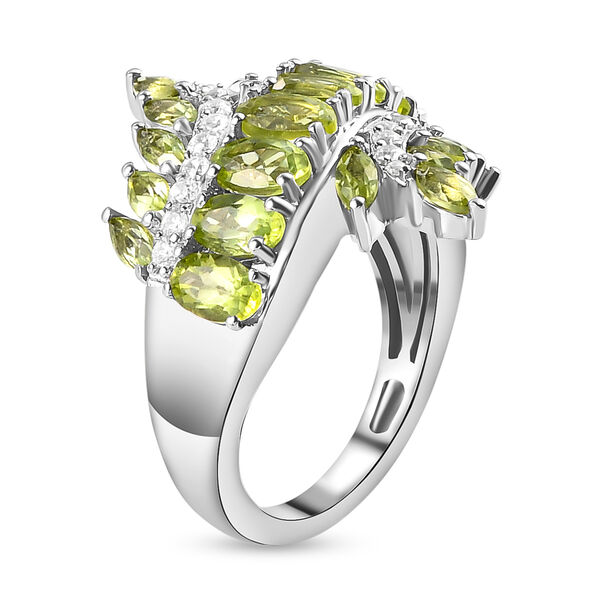 Nat&uuml;rlicher Peridot und Zirkon-Ring - 3,64 ct. image number 5