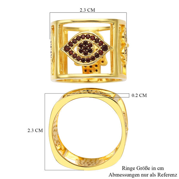 Roter Granat-Ring, 925 Silber vergoldet  ca. 1,42 ct image number 7