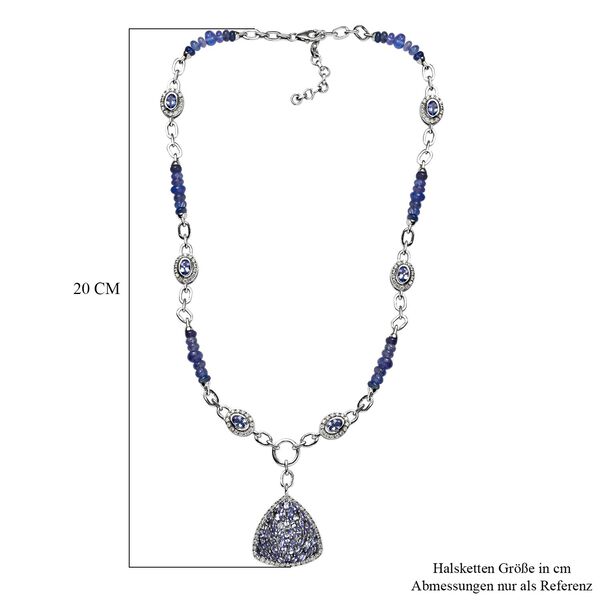 Tansanit  und Zirkon Halskette, 45cm - 36,13 ct. image number 5