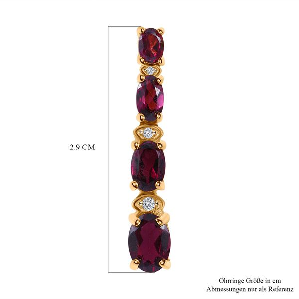 Nat&uuml;rlicher Rhodolith Granat Ohrringe 925 Silber platiniert ca. 3.83 ct image number 5