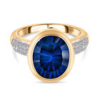Ceylon Farbe Quarz und Zirkon-Ring, 925 Silber vergoldet  ca. 5,11 ct image number 0