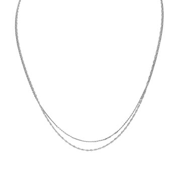 925 Silber rhodiniert Kette ca. 45 cm ca. 2,40g