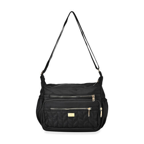 Oxford Seitentasche, Mehrfachfächern, Größe 28x22x9.5cm, schwarz