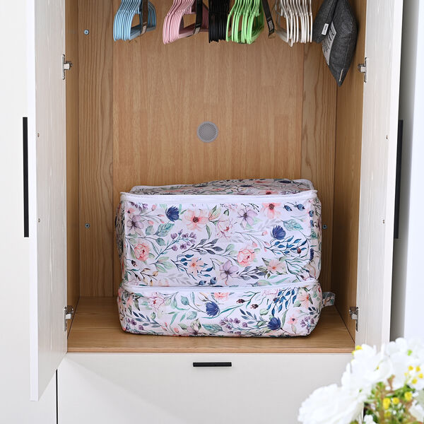 Serenity Night: 2-lagig Erweiterbare Aufbewahrungstasche, Blumenmuster, Gr&ouml;&szlig;e: 51x37x40 cm, Mehrfarbig image number 2