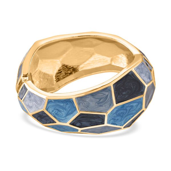 Emaille-Armreif im Facetten-Design, ca. 18 cm, Blau