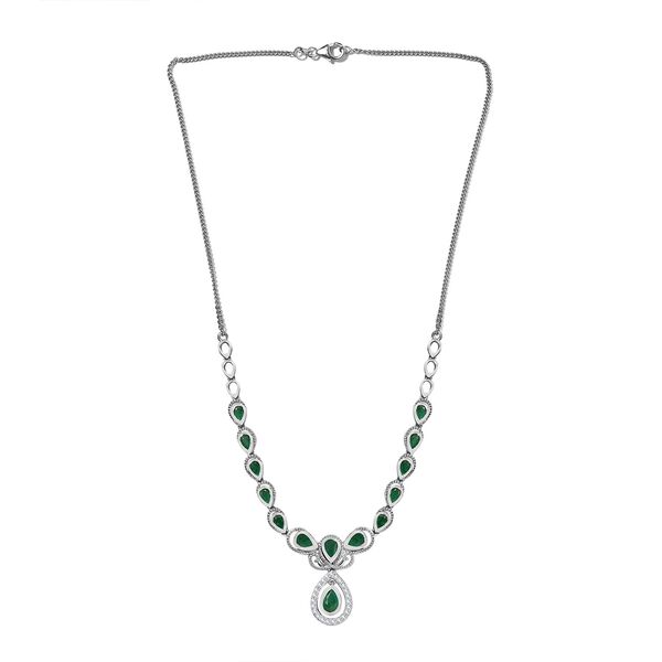Kagem Sambisches Smaragd Collier, ca. 45 cm, 925 Silber platiniert ca. 4.74 ct image number 4