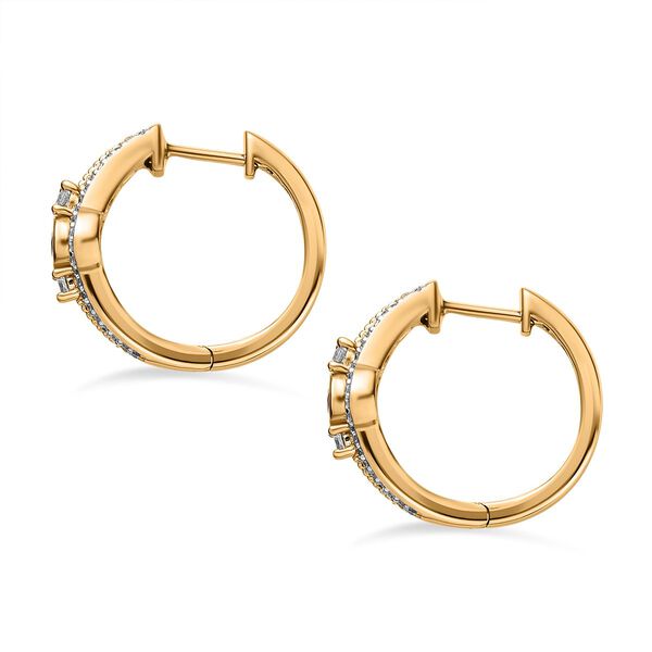 AA Calabar-Turmalin, Weißer Zirkon Ohrringe 925 Silber Gelbgold Vermeil ca. 1.55 ct image number 5