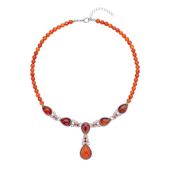 Rote Achat Halskette, ca. 45 cm, ca. 164,00 ct image number 0