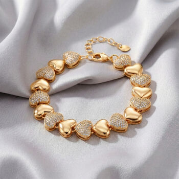 Wei&szlig;er Zirkonia Armband ca. 18 cm Nickelfreies Messing Standard 4.50 ct