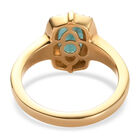 Blaugrüner Grandidierit und Zirkon Ring 925 Silber vergoldet  ca. 1,20 ct image number 5