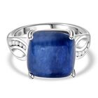 Kyanit, Weißer Zirkon Ring 925 Silber platiniert (Größe 20.00) ca. 8,83 ct