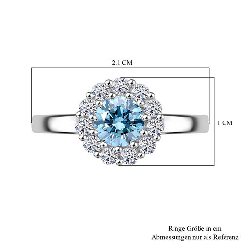 LUXURIANT DIAMOND- SI blauer und weißer Labor Diamant Ring - 1 ct. image number 4