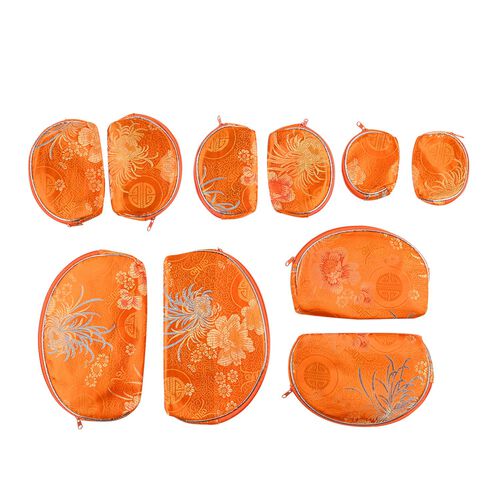 10er-Set Schmuckbeutel, Orange image number 0