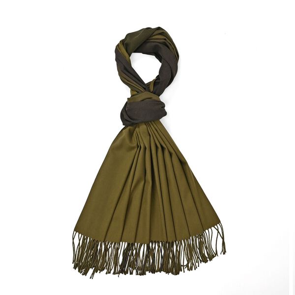 Eleganter Ombre-Schal mit Fransen, 68x180 cm, Waldgr&uuml;n image number 2