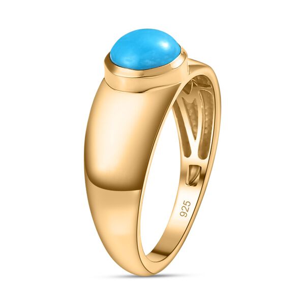 2er Set - Amerikanischer nat&uuml;rlicher Sleeping Beauty T&uuml;rkis Ring und Ohrringe, 925 Silber Gelbgold Vermeil ca. 4.80 ct image number 5