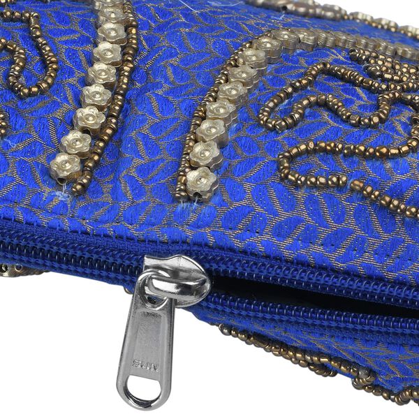 Gl&uuml;ckskekstasche aus Samtbrokat mit Perlen, lila image number 7