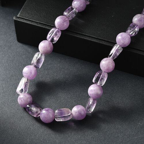 AA Rosa Amethyst Halskette ca. 50 cm Nickelfreies Messing platiniert ca. 300,00 ct. image number 1