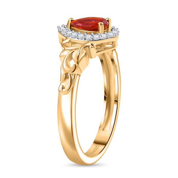 D'Joy AA mexikanischer purpurroter Feueropal und Zirkon Ring - 0,44 ct. image number 5