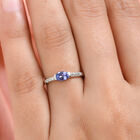 Tansanit und Zirkon Ring 925 Silber platiniert  ca. 0,56 ct image number 2
