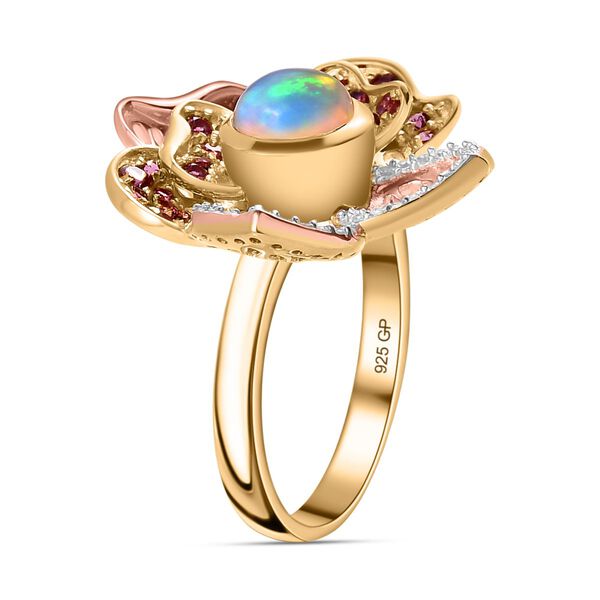 GP Italian Garden Kollektion - AA nat&uuml;rlicher, &auml;thiopischer Welo Opal, Rhodolith Granat und Multi-Edelstein-Ring - 2,33 ct. image number 6