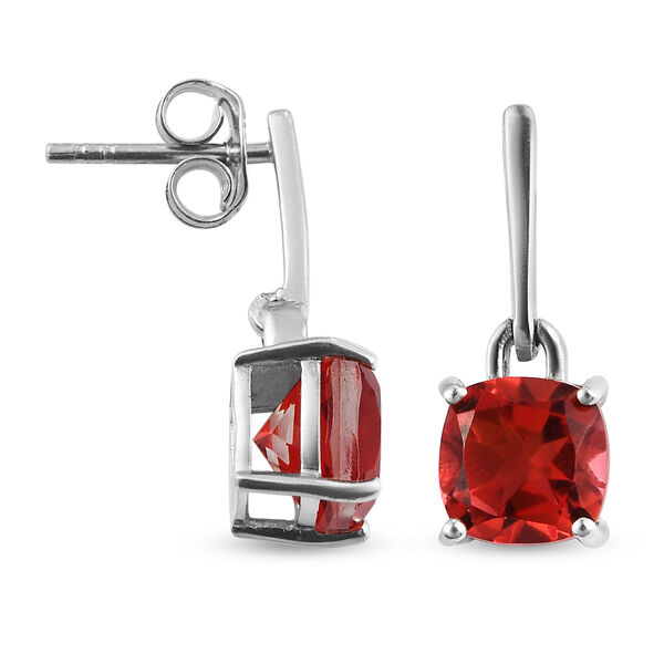 Padparadscha Triplett Quarz Ohrringe 925 Silber platiniert ca. 3,40 ct image number 4
