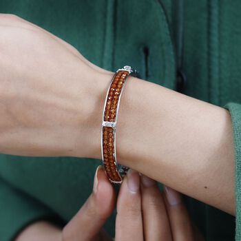 Hessonit Granat Armreif ca. 19 cm Reines Messing ca. 22,00 ct.