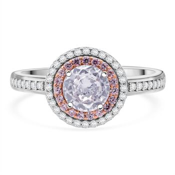 Lustro Stella Wei&szlig;er Zirkonia, Rosa Zirkonia Ring 925 Silber rhodiniert (Gr&ouml;&szlig;e 17.00)