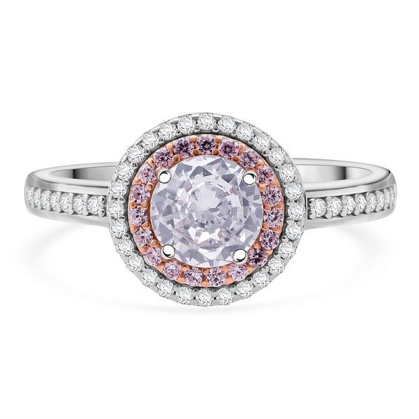 Lustro Stella Wei&szlig;er Zirkonia, Rosa Zirkonia Ring 925 Silber rhodiniert (Gr&ouml;&szlig;e 17.00)