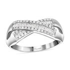 Weißer Diamant Ring, 925 Silber platiniert (Größe 21.00) ca. 0.33 ct