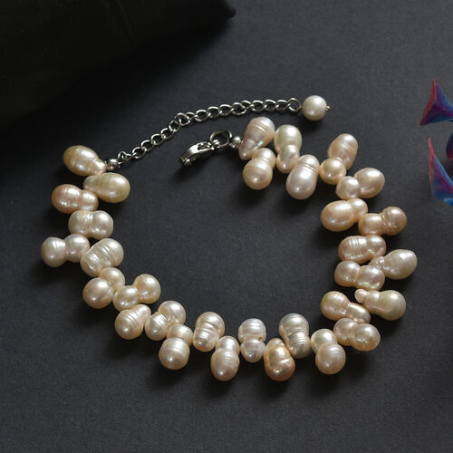 Mehrfarbige Süßwasser Perle Armband ca. 19 cm EdelstahlStandard image number 1
