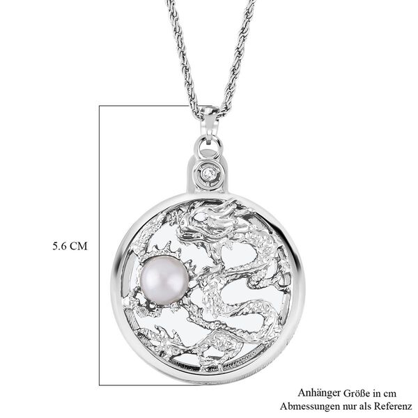 Perle und Kristall-Drachenmotiv-Anhänger mit 60+5cm Kette image number 4