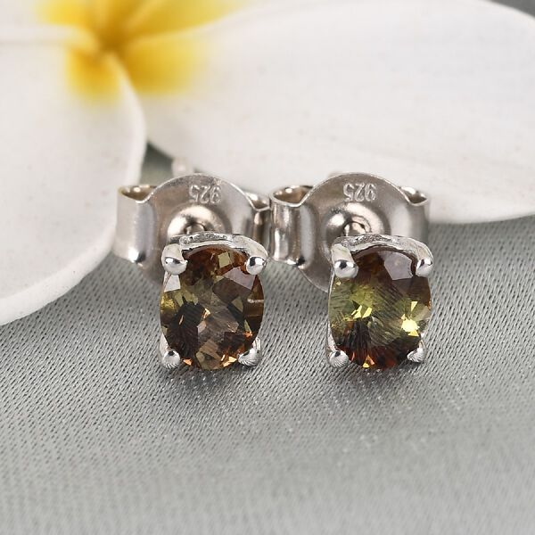 AA Andalusit Ohrringe 925 Silber Platin-Überlagerung ca. 0,69 ct image number 1