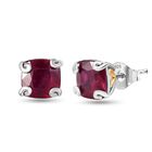 AA Afrikanischer Rubin (Fissure gefüllt) Ohrringe 925 Silber rhodiniert ca. 4,48 ct.