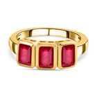 Afrikanischer Rubin (Fissure gefüllt) Ring, 925 Silber Gelbgold Vermeil (Größe 18.00) ca. 2.73 ct