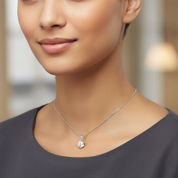 D'Joy Moissanit Anh&auml;nger mit 50cm Kette, 925 Silber rhodiniert - 1,30 ct.