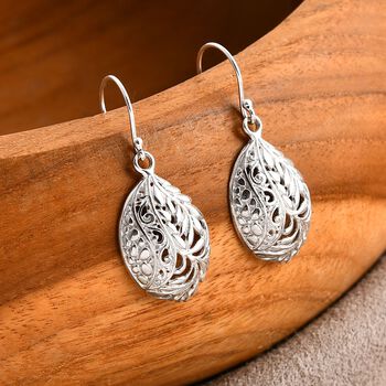 Royal Bali Kollektion -Ohrringe mit Blatt-Motif in 925 Silber