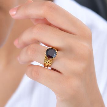 Roter Granat Ring Nickelfreies Messing (Gr&ouml;&szlig;e 20.00) ca. 3.90 ct