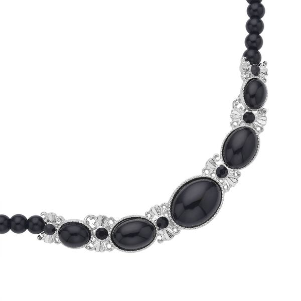 Beads of Grace schwarze Achat-Halskette image number 2