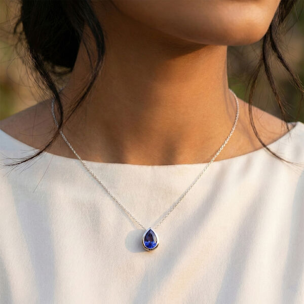 Rhapsody AAAA Tansanit Anh&auml;nger 950 Platin ca. 1.00 ct image number 2