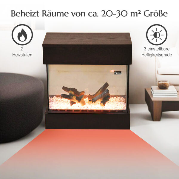 Elektrischer Kamin mit Fernbedienung und Einstellbarer Flammen- und Temperaturregulierung image number 3