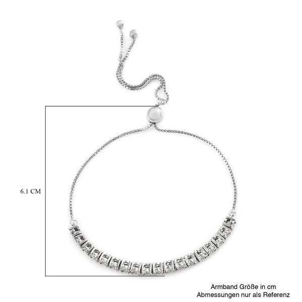 Verstellbares Diamant-Armband in Silber image number 5
