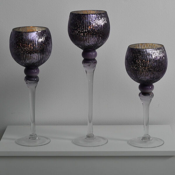 3-teiliges Kelchkerzenhalter Set in lila image number 3